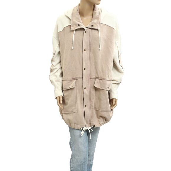 Free People Cardigan Radio Hoodie Top Jacket Zip-Up Oversized M NWD 282898 - Picture 7 of 13